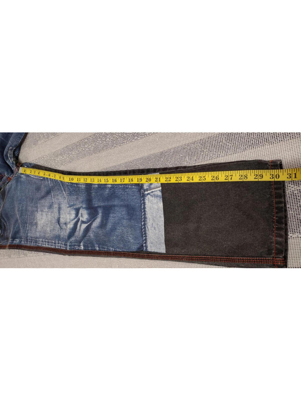 JEAN PAUL GAULTIER Rockabilly Pants Jean Picture Denim Redlines Waist 29 inches - Picture 9 of 16